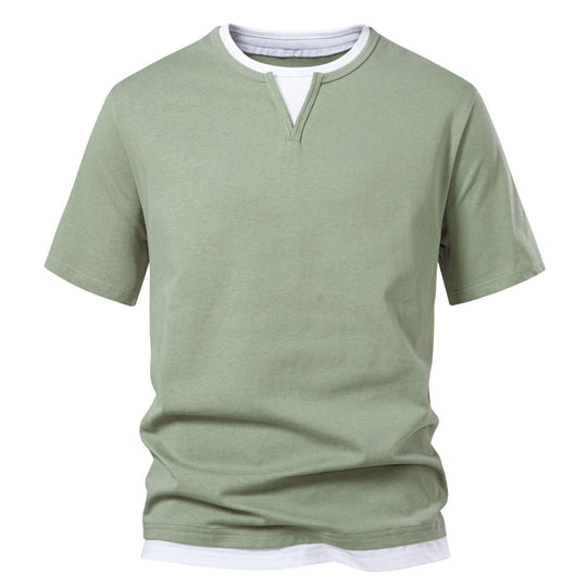 Herren Kurzarmshirt mit modernem Stehkragen R&B
