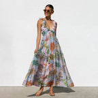 Damen Maxikleid mit Volantärmel und floralem Design R&B