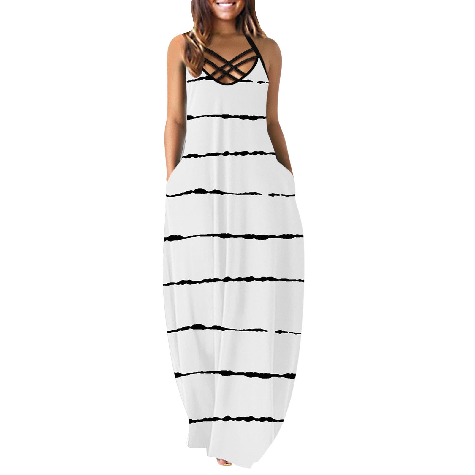 Damen Maxikleid mit trendigem Rückenausschnitt R&B