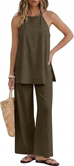 Damen Leichte und luftige Sommerhose mit Tanktop R&B