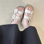 Damen bequeme Clogs mit verstellbaren Schnallen und ergonomischem Fußbett R&B