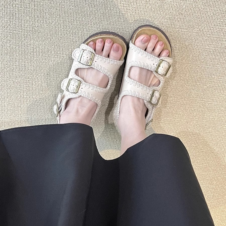 Damen bequeme Clogs mit verstellbaren Schnallen und ergonomischem Fußbett R&B