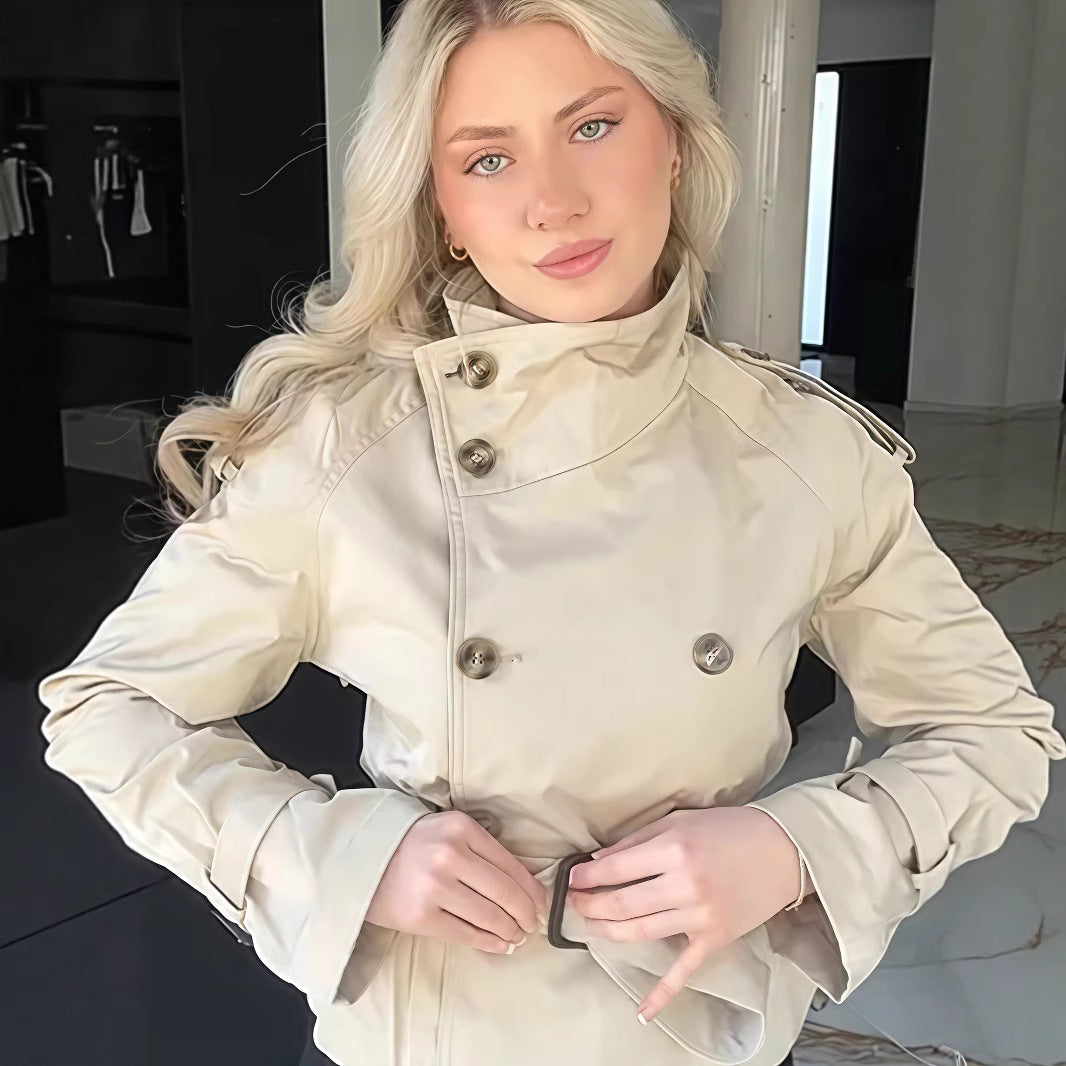 Damen Trenchcoat mit taillierter Silhouette und doppelter Knopfleiste R&B