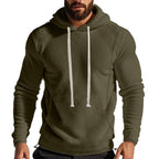 Herren nan fleecegefütterter Kapuzenpullover mit Flatlock-Nähten, Kängurutasche und verstellbarem Tunnelzug R&B