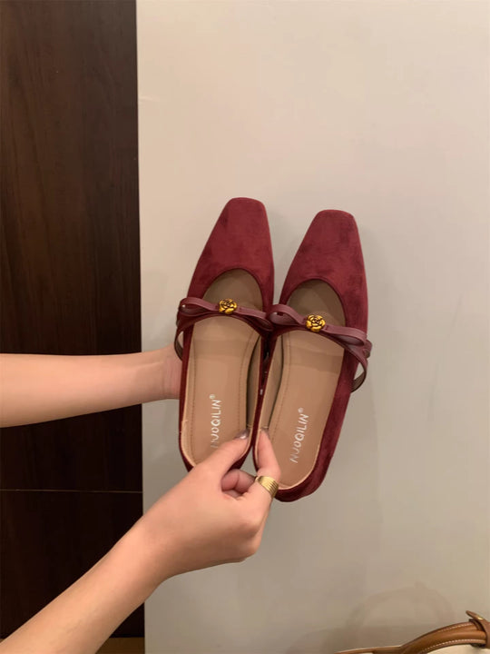 Damen Elegante Mules aus weichem Wildleder mit modischem Schleifen-Detail R&B