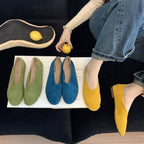 Damen flache Ballerinas aus hochwertigem Veloursleder R&B