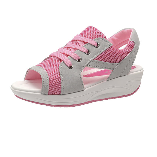 Damen Atmungsaktive Slip-On Sandalen mit hohem Plateau R&B