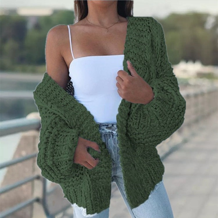 Damen Grobstrickjacke mit lässigem Schnitt und tiefen Taschen R&B