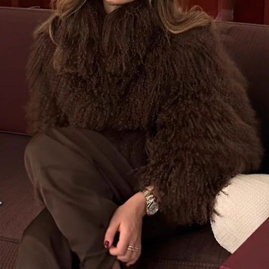 Damen Flauschige Kuscheljacke R&B