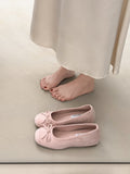 Damen Ballerinas mit zarter Schleifenapplikation und weichem Veloursleder EB