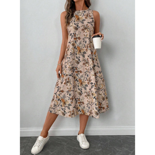 Damen Maxikleid mit floralem Muster und lockerer Passform R&B