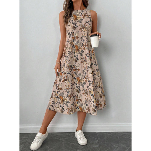 Damen Maxikleid mit floralem Muster und lockerer Passform R&B