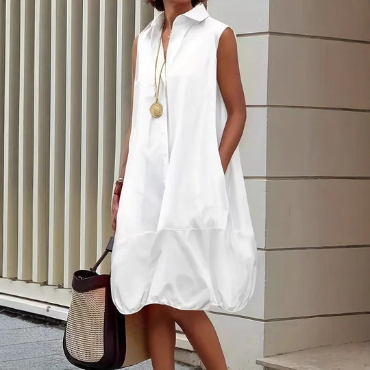 Damen Darüberkleid mit fließendem Schnitt und praktischen Taschen R&B