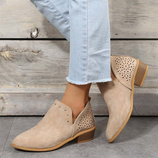 Vintage Spitzenschuh Hollow Knöchelstiefel R&B