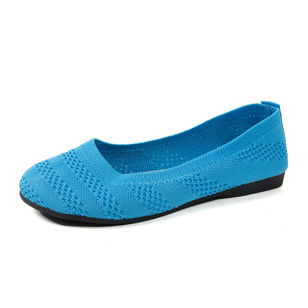 Damen Ballerinas mit elastischem Strickdesign und rutschfester Sohle R&B