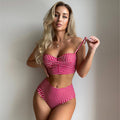R&B | Sexy karierter geteilter Bikini mit hoher Taille