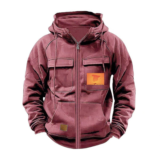 Herren multifunktionale Kapuzenjacke mit praktischen Taschen R&B