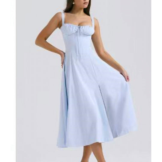 Damen Maxikleid mit floralem Design und elegantem Schlitz R&B