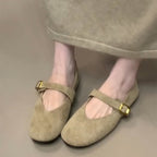 Damen elegante Ballerinas mit modischem Schnallenverschluss R&B