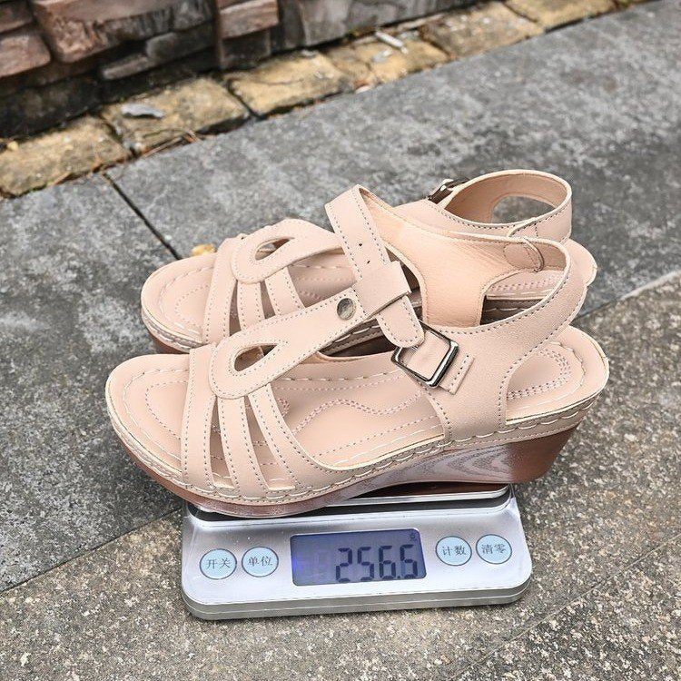 Damen Keilsandalen mit bequemer Fußbettung und verstellbarem Riemen R&B