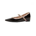 Damen Ballerina-Schuhe mit dekorativem Riemen und eleganten Akzenten