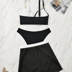 Damen Sportlicher Bikini mit lässigem Wickelrock