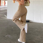 Damen Hohe Taille Schlaghose R&B
