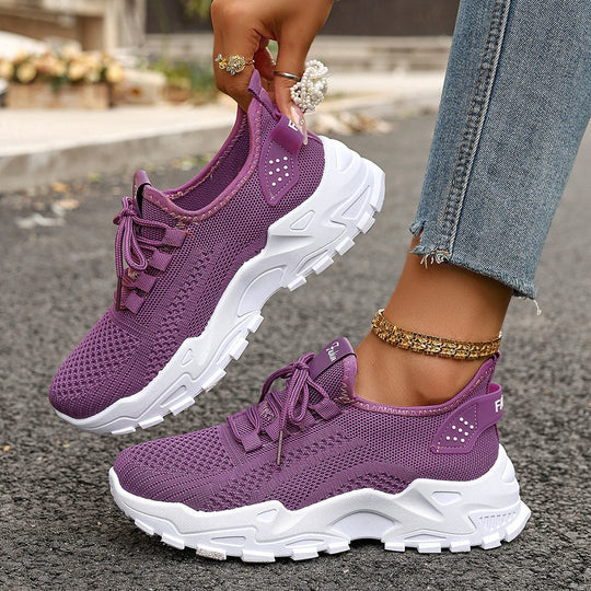 Damen Sportliche Mesh Sneakers mit dämpfender Sohle und atmungsaktiver Konstruktion R&B