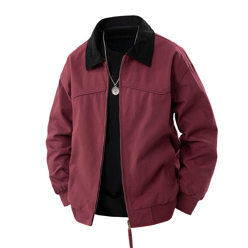 Herren leichte Utility-Jacke mit Stehkragen und praktischen Taschen R&B