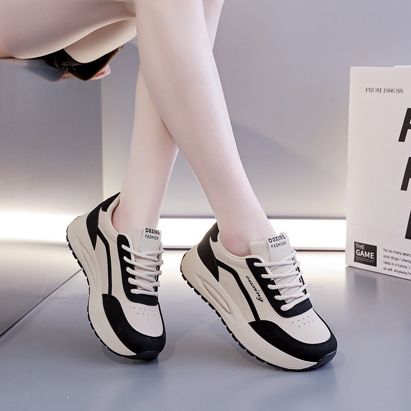 Damen Plateau Sneakers mit atmungsaktiver Mesh-Oberfläche und gepolsterter Sohle R&B
