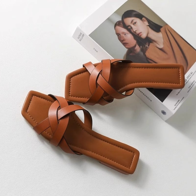 Damen elegante Riemensandalen mit geflochtenem Design R&B