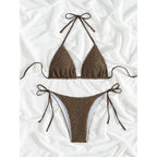 Damen Triangel-Bikini mit strukturiertem Obermaterial und verstellbaren Bändern R&B