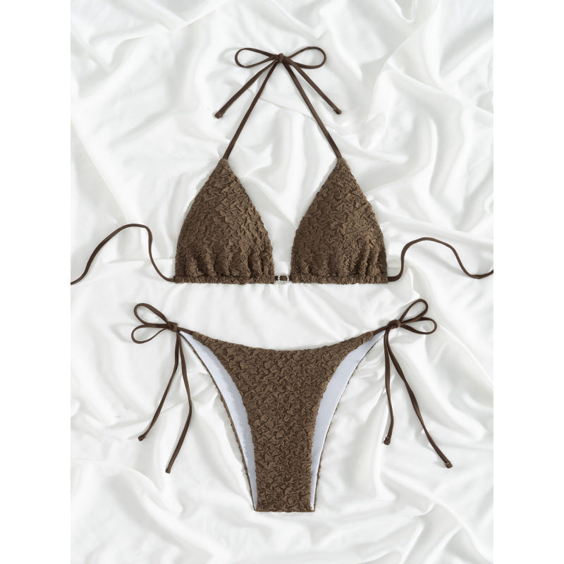 Damen Triangel-Bikini mit strukturiertem Obermaterial und verstellbaren Bändern R&B