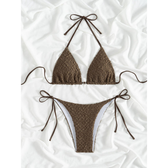 Damen Triangel-Bikini mit strukturiertem Obermaterial und verstellbaren Bändern R&B