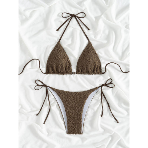 Damen Triangel-Bikini mit strukturiertem Obermaterial und verstellbaren Bändern R&B