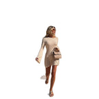 Damen Elegante Strandtasche aus geflochtenem Naturmaterial mit Lederdetails R&B