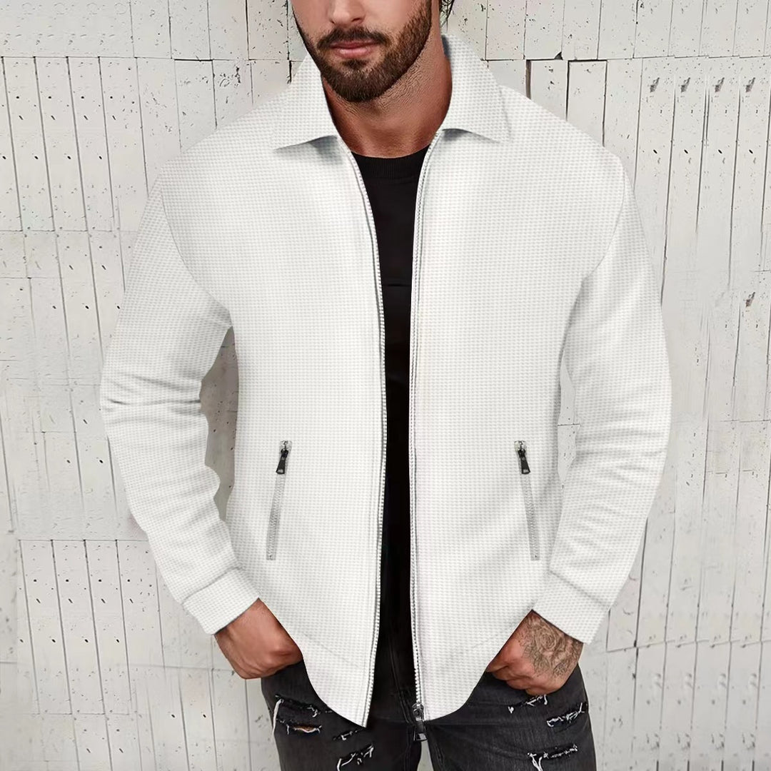 Herren Strickjacke im modernen Design mit strukturiertem Obermaterial und praktischen Reißverschlusstaschen R&B