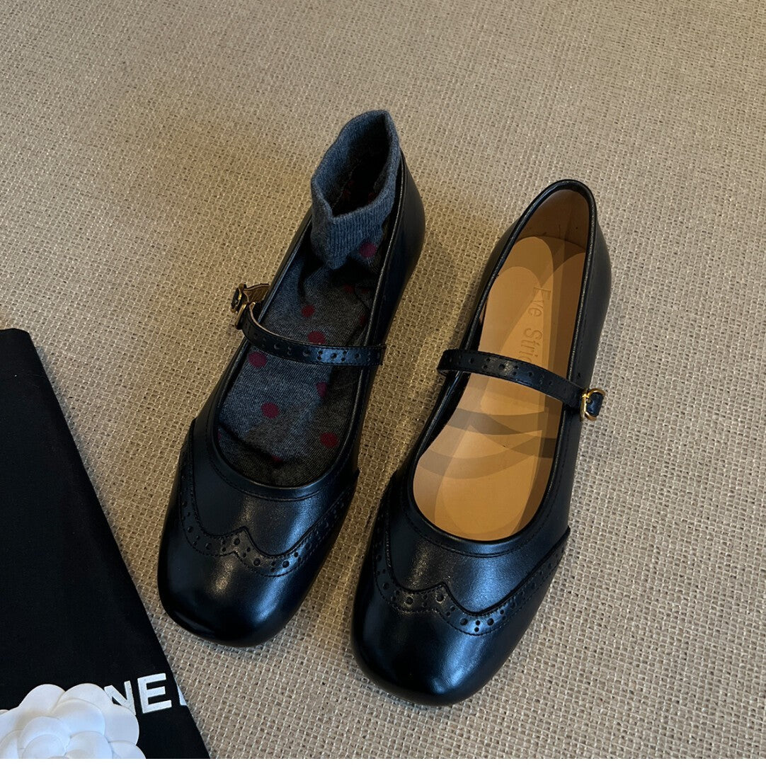 Damen Elegante Ballerinas mit verstellbarem Riemen und modischem Detail