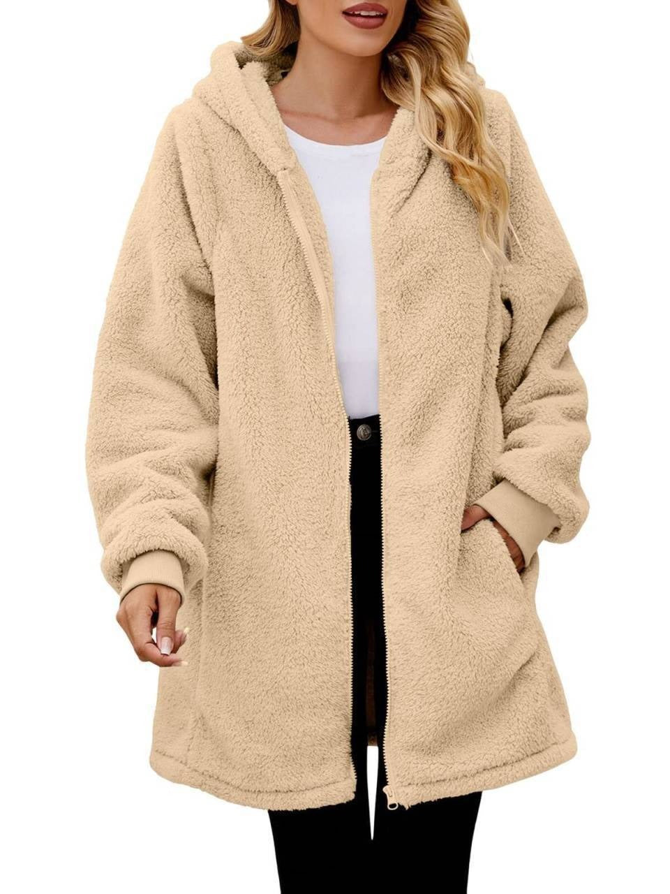 Damen kuschelige Fleecejacke R&B