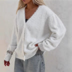 Damen Kuscheliger Strick-Cardigan mit Knopfleiste und feiner Textur R&B
