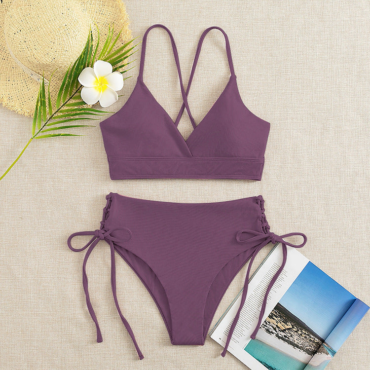 Damen Bikini-Set mit verstellbaren Trägern und raffinierten Schnürdetails R&B