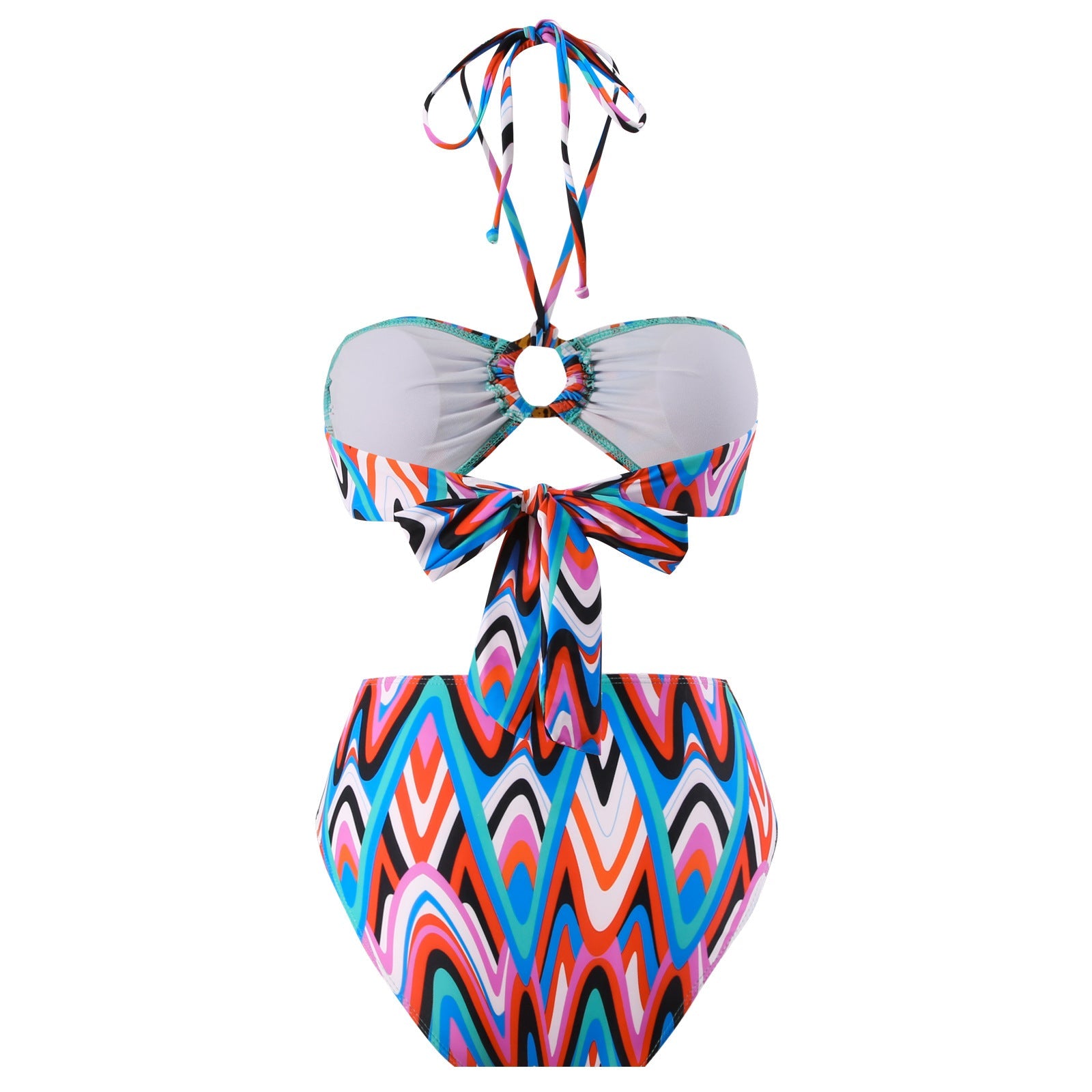Damen Bikini-Set mit trendigem Wickelrock und faszinierendem Muster R&B