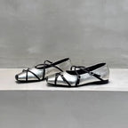 Damen elegante Ballerinas mit modischen Riemchen und exquisite Schnallenverzierung R&B