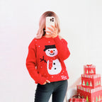 Damen Weihnachts-Pullover mit festlichem Schneemann-Motiv und gemütlichem Schnitt R&B