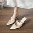 Damen Elegante Slingback-Pumps mit modischen Perlenakzenten R&B