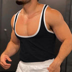 Herren Atmungsaktives Fitness-Tanktop mit breiten Trägern und flachem Saum R&B