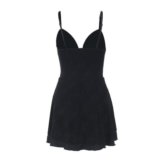 Damen ärmelloses Minikleid mit Spitzenapplikationen R&B