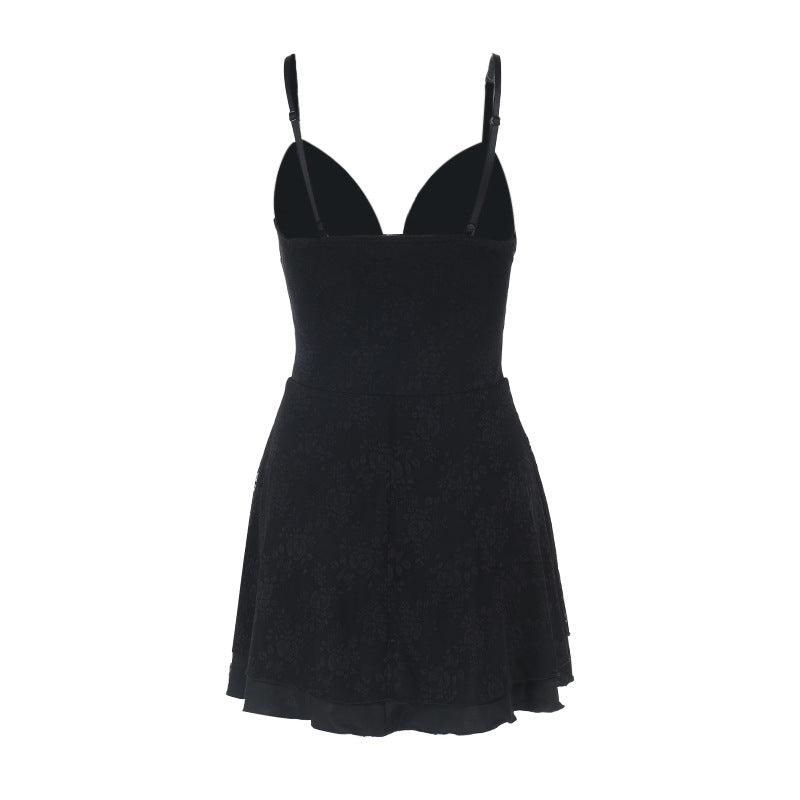 Damen ärmelloses Minikleid mit Spitzenapplikationen R&B