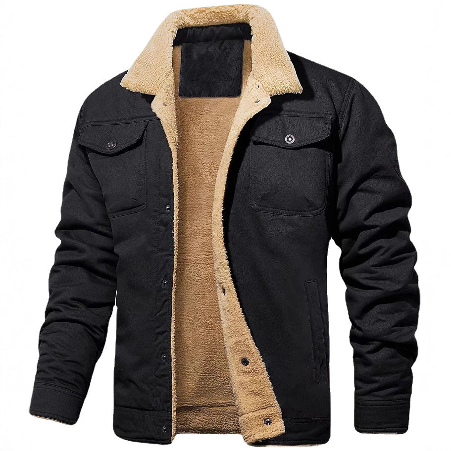 Herren gefütterte Steppjacke im Utility-Stil mit warmem Innenfutter R&B