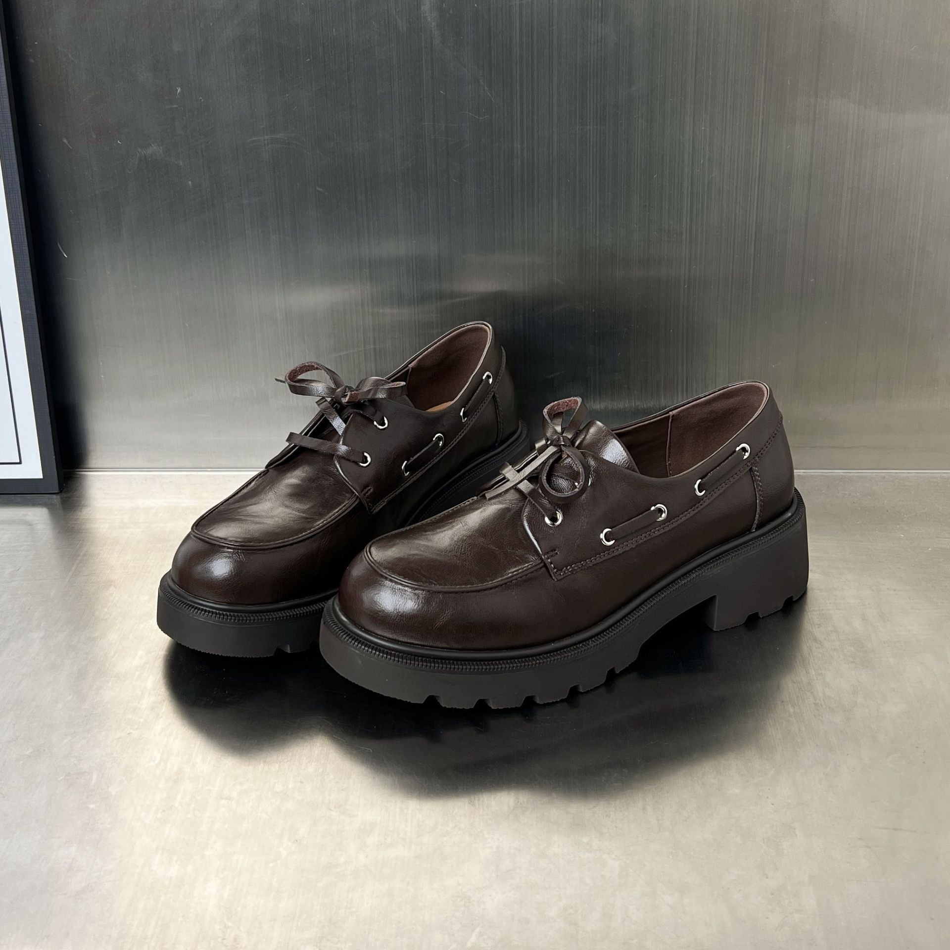 Damen elegante Plateau Schnürschuhe mit stabiler Sohle und modischem Design R&B